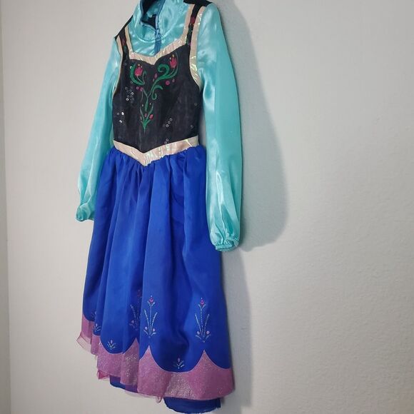 Disney Frozen Elsa Girls Costume Dress 4 Multicolor Princess Glitter Pretend - Picture 5 of 11
